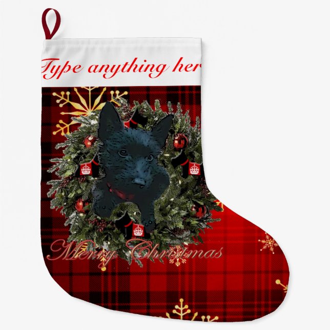 Grande Chaussette De Noël Joyeux Noël de Scottie (Devant)