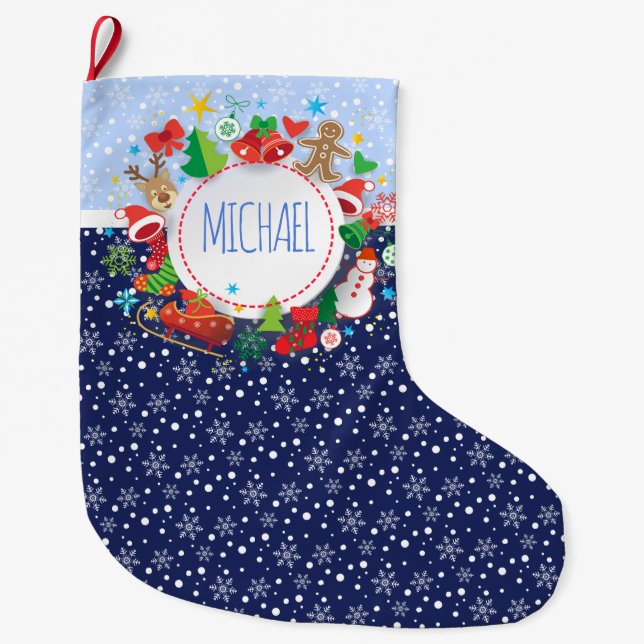 Grande Chaussette De Noël Joyeux Noël et bonne année ! Noël (Devant)