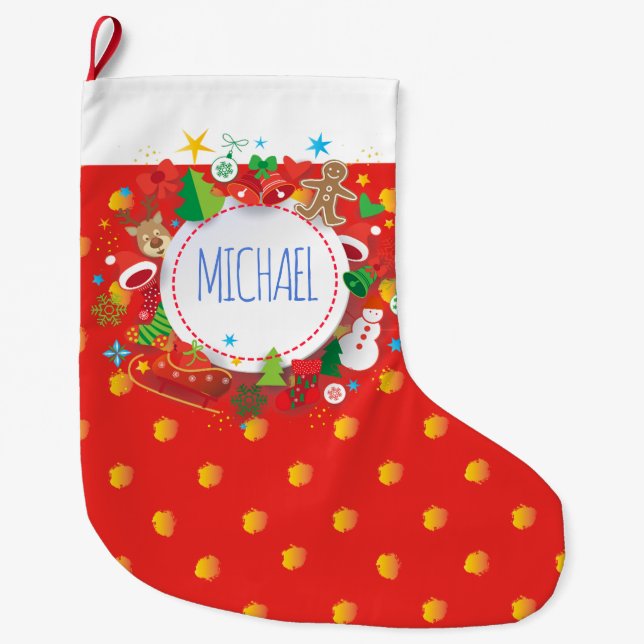 Grande Chaussette De Noël Joyeux Noël et bonne année ! Noël (Devant)