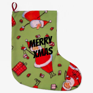 Grande Chaussette De Noël Joyeux Noël Père Noël