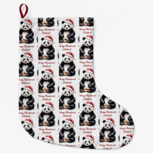 Grande Chaussette De Noël Joyeux Noël personnalisé Ourson Panda Mignon