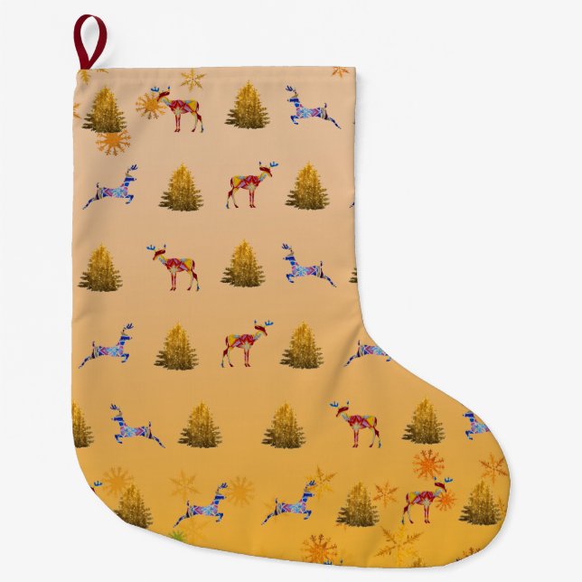 Grande Chaussette De Noël Joyeux Noël personnalisé Stockage de Noël (Devant)