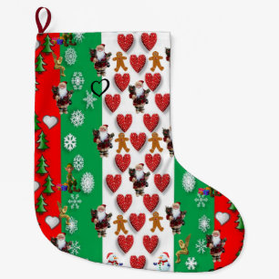 Grande Chaussette De Noël Joyeux Noël Stocker Père Noël