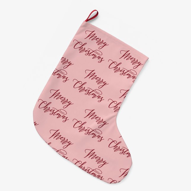 Grande Chaussette De Noël Joyeux Noël Typographie Lettres (Devant (Accrochage))