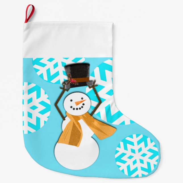 Grande Chaussette De Noël JOYEUX VACANCES : Amis d'hiver (Devant)