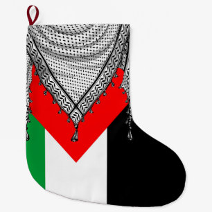 Grande Chaussette De Noël Keffiyeh Écharpe palestinienne tissu traditionnel