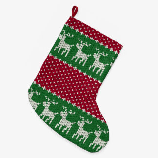 Grande Chaussette De Noël Knit de vacances n° 01