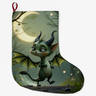 Grande Chaussette De Noël Là où les rayons de lune dansent, un peu de malice