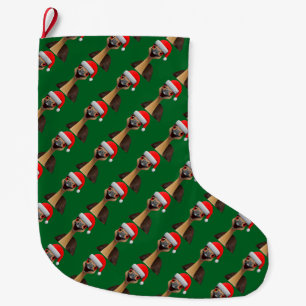 Grande Chaussette De Noël L'aide Australien du Père Noël - Ému de Noël migno