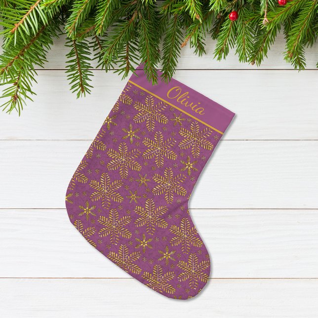 Grande Chaussette De Noël Lavande et or personnalisé (Créateur téléchargé)