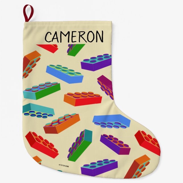 Grande Chaussette De Noël Le bloc constitutif joue le bas de Noël (Devant)