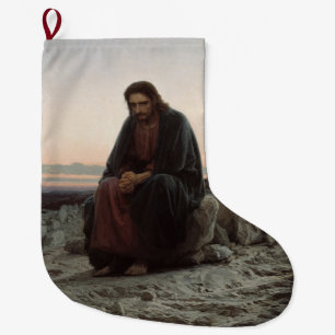 Grande Chaussette De Noël Le Christ dans le désert (par Ivan Kramskoi)