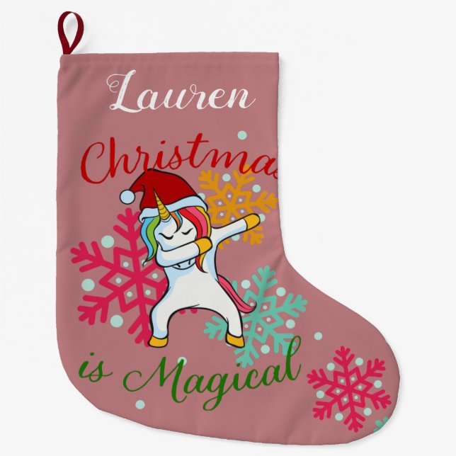Grande Chaussette De Noël Le Dabbing magique de Noël (Devant)
