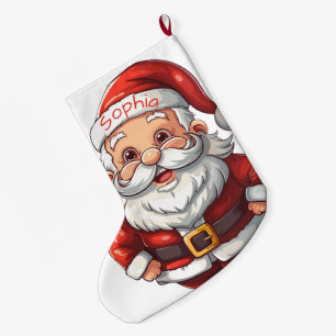 Grande Chaussette De Noël Le mignon Père Noël