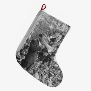 Grande Chaussette De Noël Le sénateur Robert Kennedy en campagne pour le pré