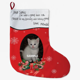 Grande Chaussette De Noël Le stockage de Noël de votre chat - Cher Père Noël