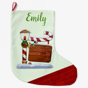 Grande Chaussette De Noël Le Whimsey de Noël de l'atelier