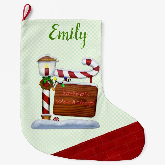 Grande Chaussette De Noël Le Whimsey de Noël de l'atelier (Devant)