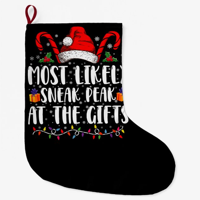 Grande Chaussette De Noël Les Plus Susceptibles D'Atteindre Un Sommet À Noël (Devant)