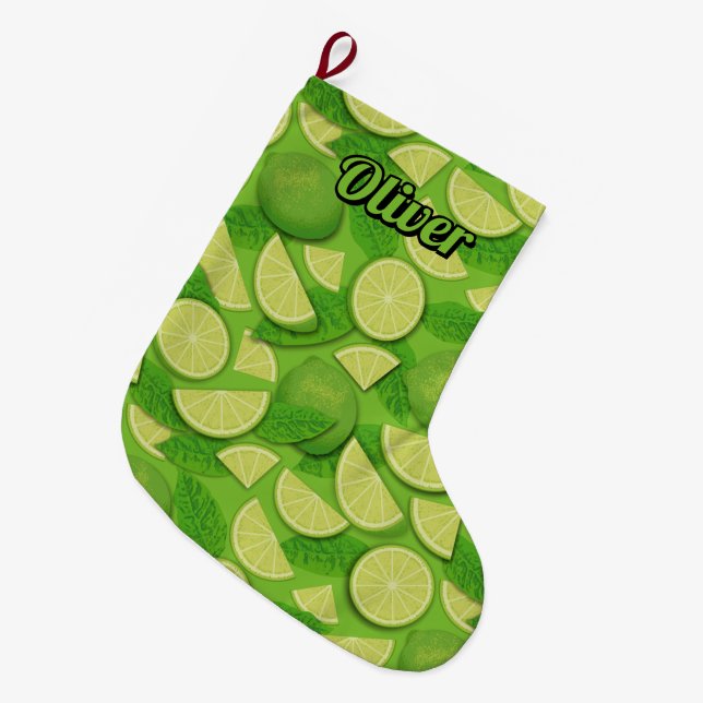 Grande Chaussette De Noël Lime (Devant (Accrochage))