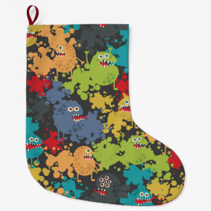Grande Chaussette De Noël Little cute funny monsters