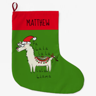 Grande Chaussette De Noël Llama Cute Drôle Noël Vacances