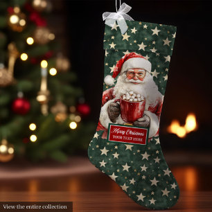 Grande Chaussette De Noël Lovely Classic Père Noël Stocker avec votre nom