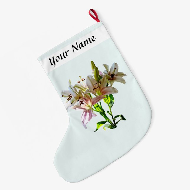 Grande Chaussette De Noël Lys rose pâle rétroéclairés (Dos (Accrochage))