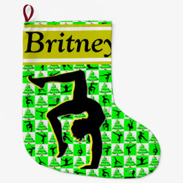 GRANDE CHAUSSETTE DE NOËL MAGNIFIQUE STOCKAGE DE NOËL GYMNASTIQUE PERSONNALI