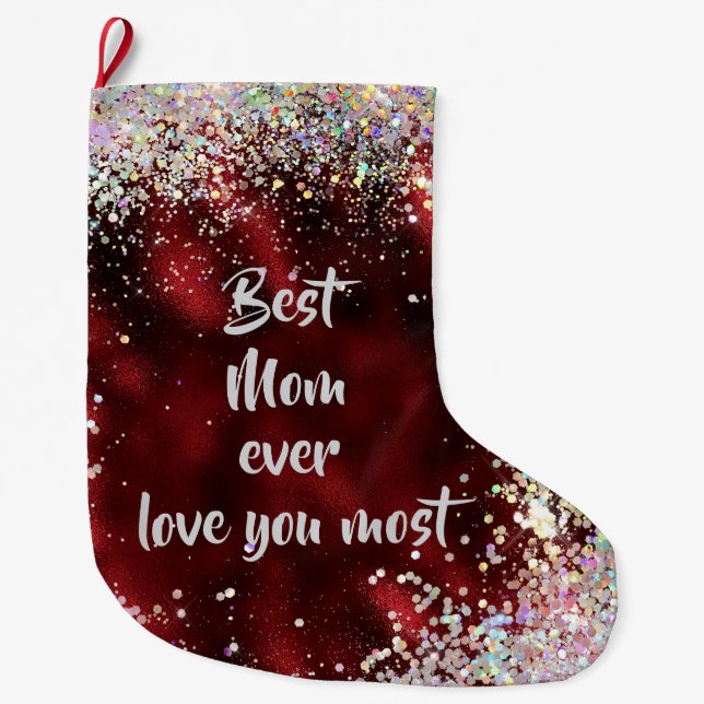 Grande Chaussette De Noël Meilleure maman (Devant)