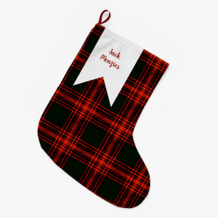Grande Chaussette De Noël Menzies Chasse Antique Tartan Plaid Scottish