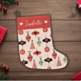 Grande Chaussette De Noël Mi-siècle moderne Noël Pesonorisé