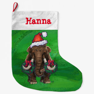 Grande Chaussette De Noël Mignonne Mastodon Vaste réserve de Noël