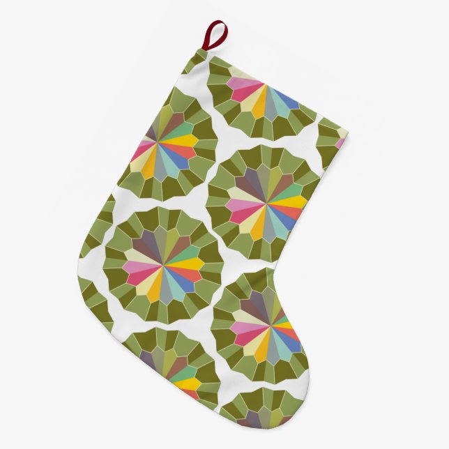 Grande Chaussette De Noël modèle de roue couleur (Devant (Accrochage))