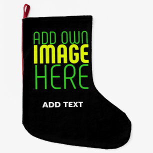 GRANDE CHAUSSETTE DE NOËL MODÈLE DE TEXTE D'IMAGE NOIRE SIMPLE ET MODERNE