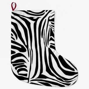 Grande Chaussette De Noël Modèle Zèbre