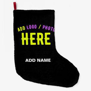 GRANDE CHAUSSETTE DE NOËL MODERNE ET MODERNE PERSONNALISABLE NOIR VÉRIFIÉ