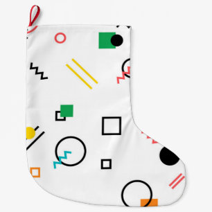 Grande Chaussette De Noël Moderne, ludique, cool, tendance, Memphis géométri