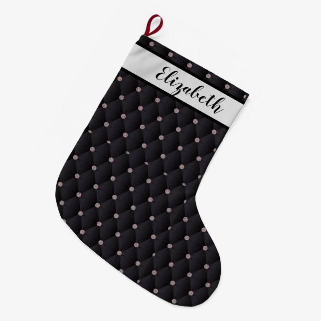 Grande Chaussette De Noël Moderne Tufted personnalisable (Devant (Accrochage))
