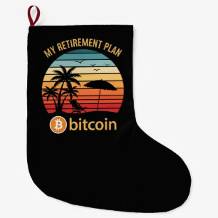 Grande Chaussette De Noël Mon Plan de Retraite Bitcoin Plage Coucher de Sole
