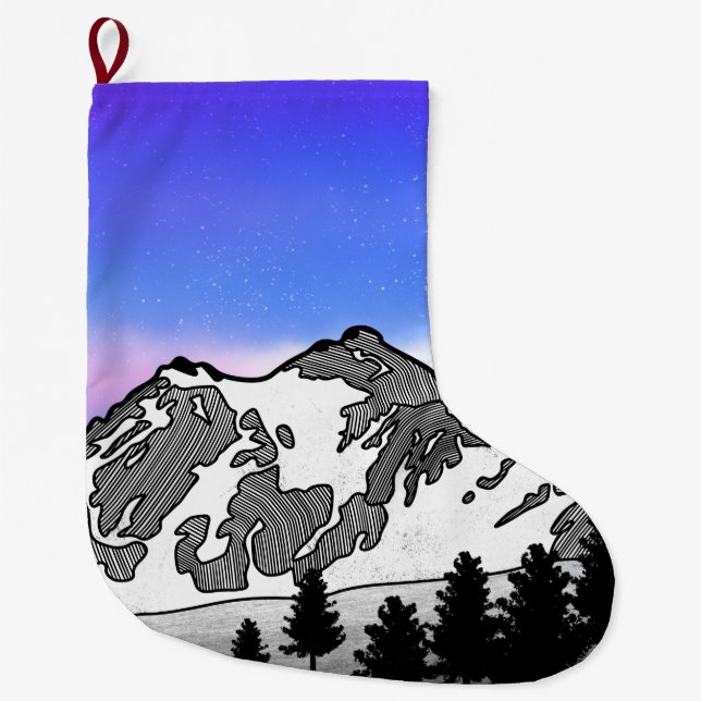 Grande Chaussette De Noël Mont Baker (Devant)