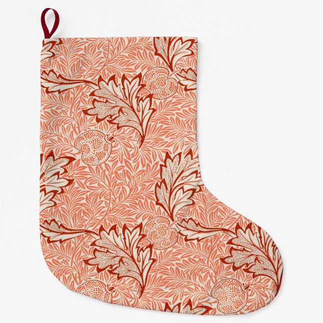 Grande Chaussette De Noël Motif Apple (par William Morris) (Devant)