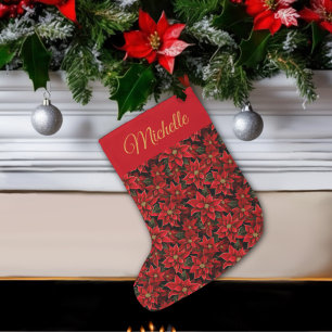 Grande Chaussette De Noël Motif de Noël des Fêtes Rouges