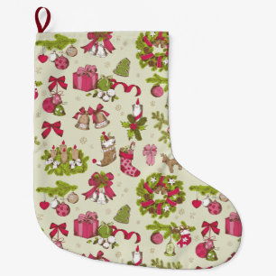 Grande Chaussette De Noël Motif de Noël mignon