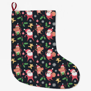 Grande Chaussette De Noël Motif de Noël mignon
