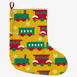 Grande Chaussette De Noël Motif du train de Noël