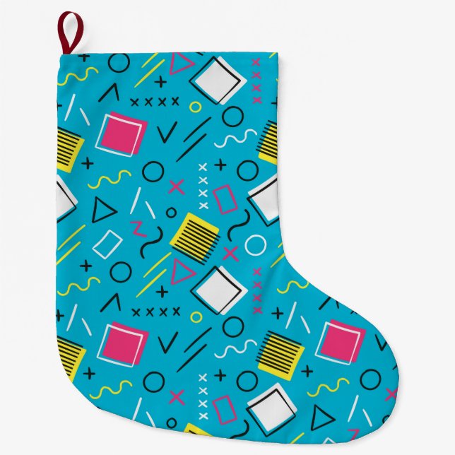 Grande Chaussette De Noël Motif géométrique 4 (Devant)