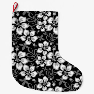 GRANDE CHAUSSETTE DE NOËL MOTIF JUNGLE SURF EN NOIR