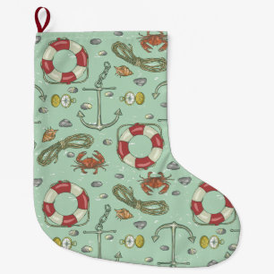 Grande Chaussette De Noël Motif nautique