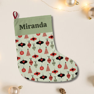 Grande Chaussette De Noël Motif personnalisé des ornements de Noël